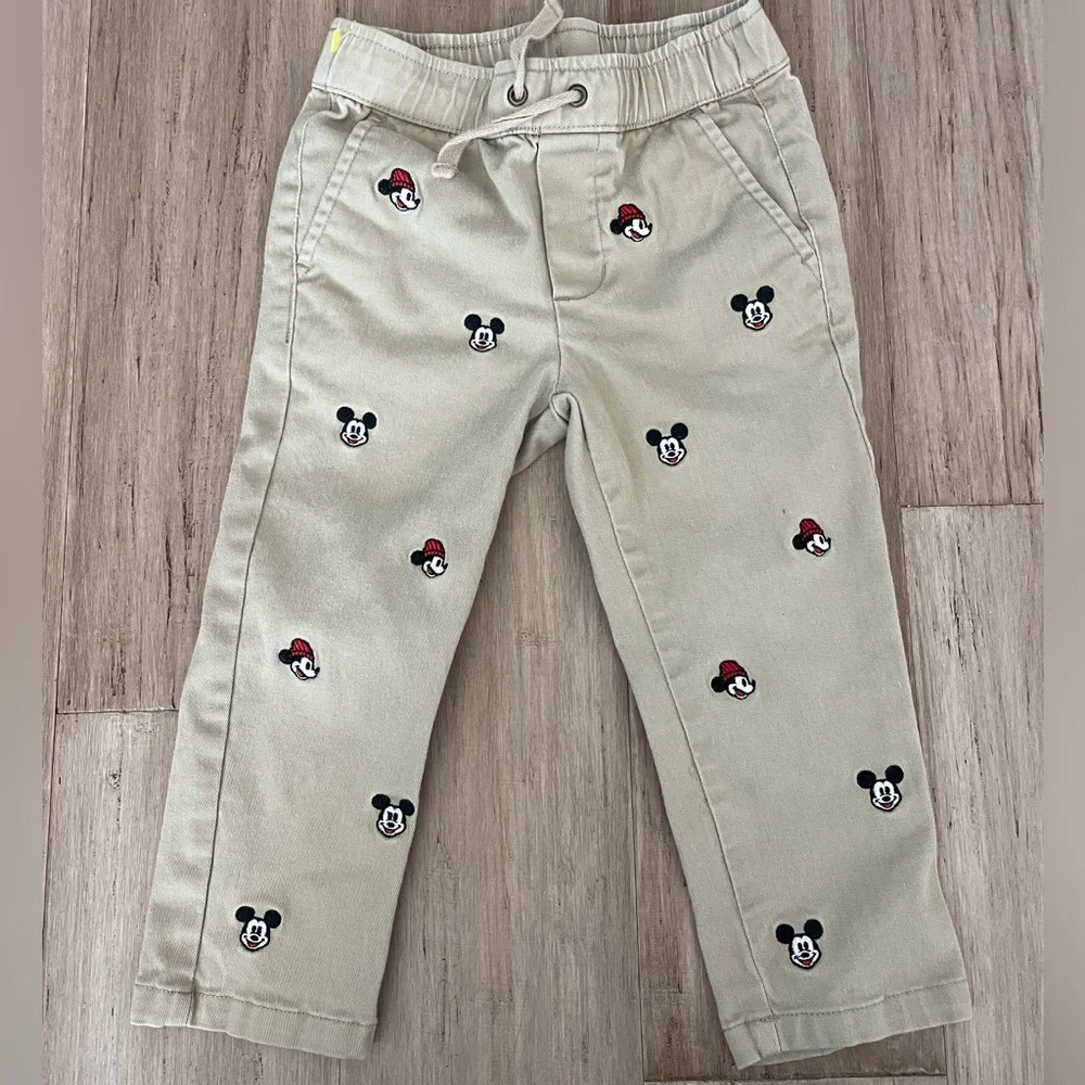Toddler Janie and Jack Disney Mickey Mouse Khaki Pants - Picture 1 of 3